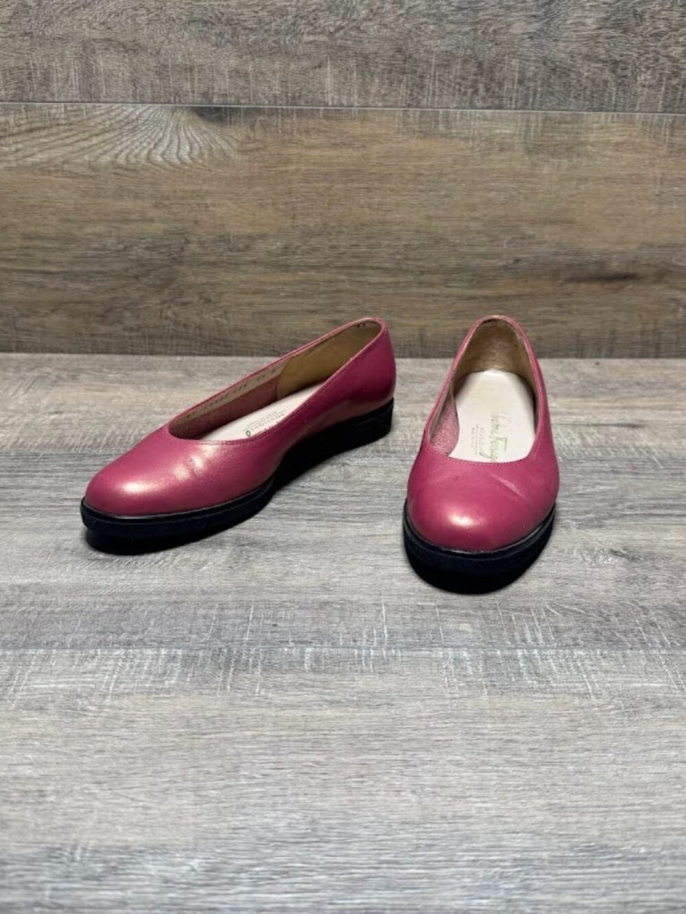 Salvatore Ferragamo Boutique Pink Leather Ballet Flats Women's Size 4.5
